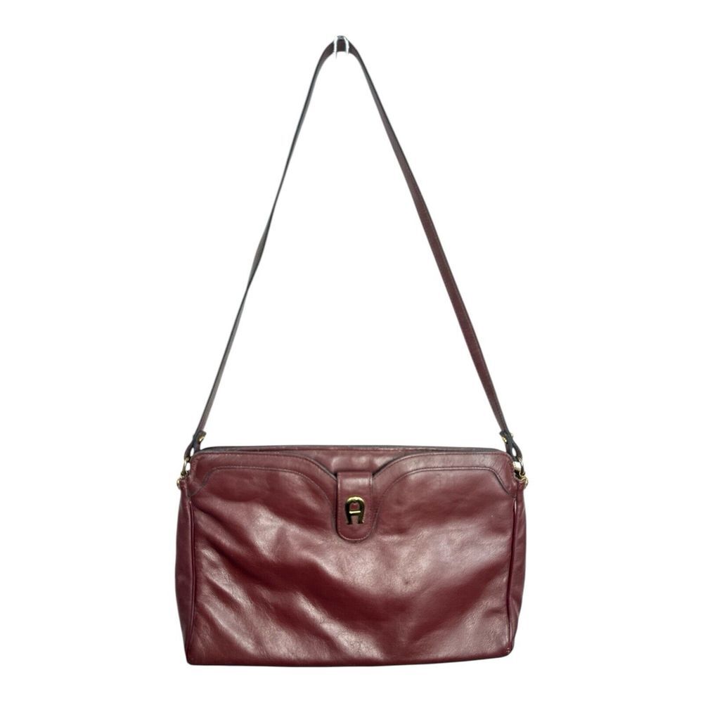 Vintage 80s 90s ETIENNE AIGNER Medium Leather Shoulder Bag Handbag Classic Retro